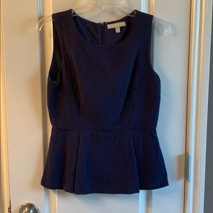 Navy peplum top